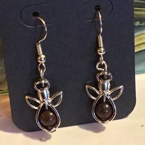 Red Brecciated Jasper Angel Earrings